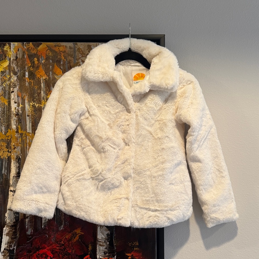 Cozy Cream Faux Fur Jacket for Kids - c&c california